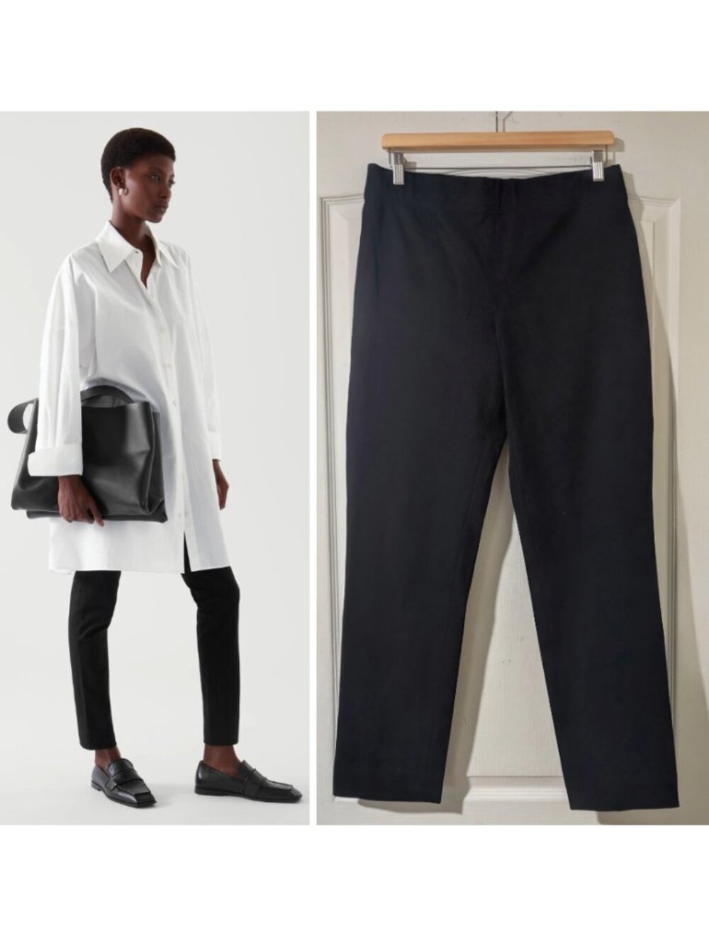 COS | Slim Fit Zip Hem Trousers In Black